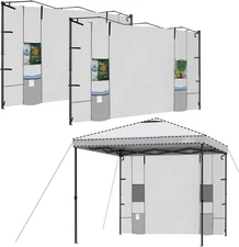 KAMPKEEPER Instant 10X10 Canopy Sidewalls with 4 Pockets for Pop Up White 