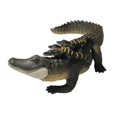 Alligator W/ Babies PVC Realistic Figurine 12" Long Vintage 2004 Safari Ltd