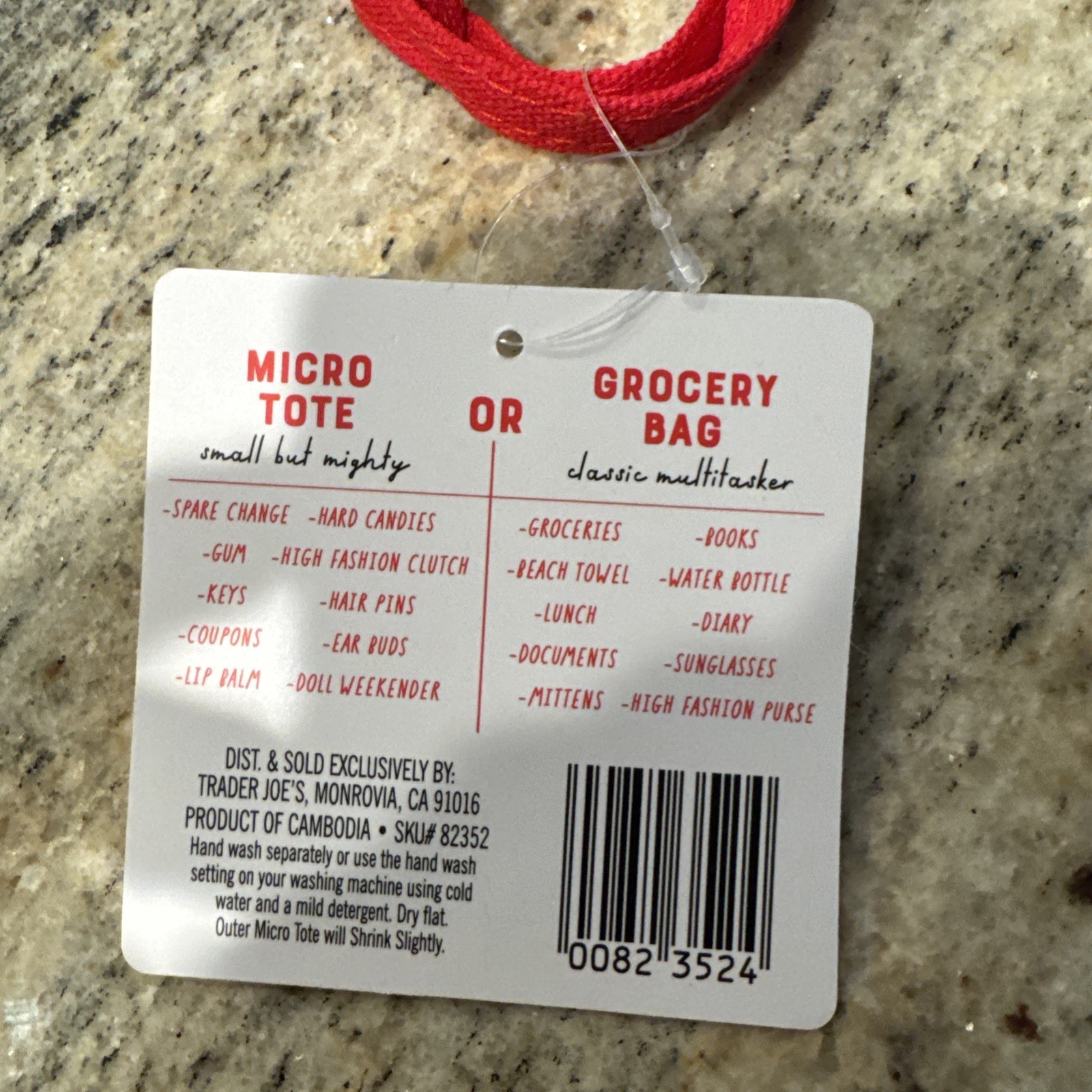 2025 Trader Joe's Canvas Micro Tote with Grocery Bag Red Limited Edition