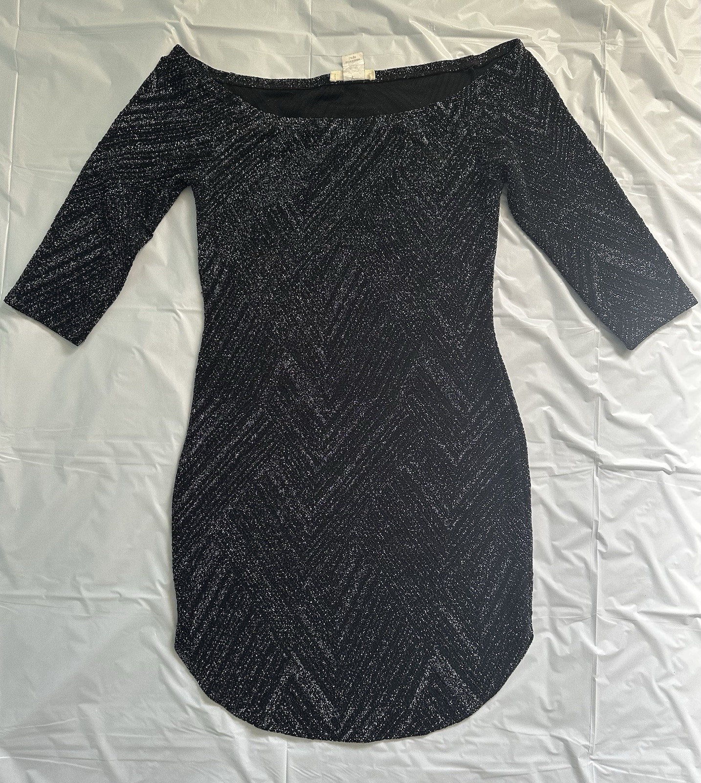 Mind Code Black Sparkle Dress Mid Length Skirt An… - image 1