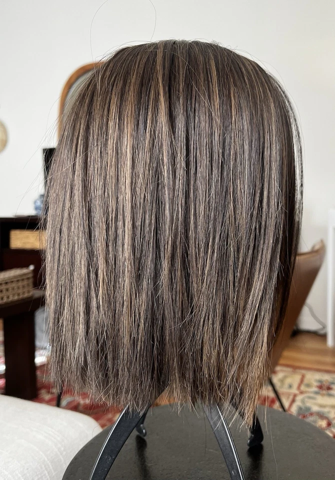 BELLE TRESS Santa Monica Lace-Front Wig/ Triple Chocolate/ Left Mono Part - Image 3 of 4