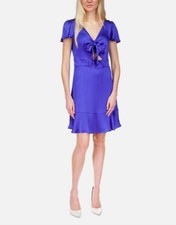 MICHAEL KORS Women Tie Hem Flutter Sleeve Fit Flare Dress 12 NEW $165 MR381ER7QT