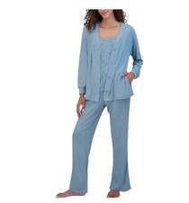 Live 2 Lounge Womens 3-Piece Lounge Set XXL Blue Floral Tank Cardigan  Pants