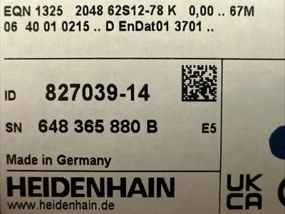 HEIDENHAIN EQN 1325 2048 line encoder ID 586653-14 ID 827039-14 new in box