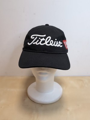 NWT - Titleist Black Golf Hat Adjustable White Embroidered Script IMS