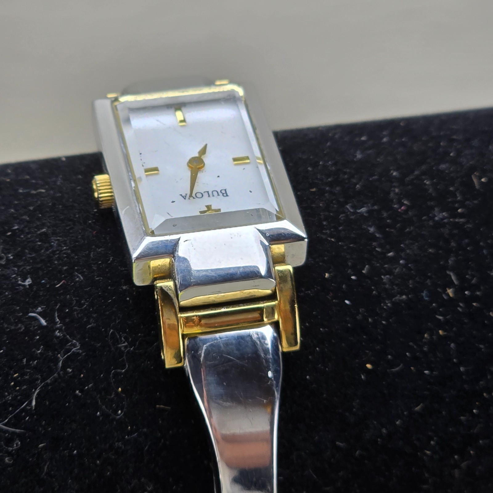 Bulova Quartz Watch Rectangular Two Tone Stainles… - image 8