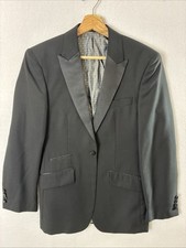 Alexander Dobell Men  s Tuxedo Jacket Size 34S Black Metallic Double Vented