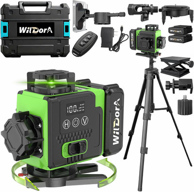 Laser Level 360 Self Leveling with Tripod, Remote Control 4D Green 16 Line Laser