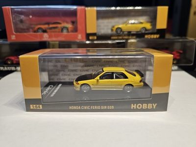 #ad 1 64 Hobby Diecast Honda Civic Ferio Sir EG9 Yellow Brand New Sealed $19.50