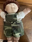 Vintage Mid 1980s Boy cabbage patch kids Dave Brown Eyes Red Hair Camouflage