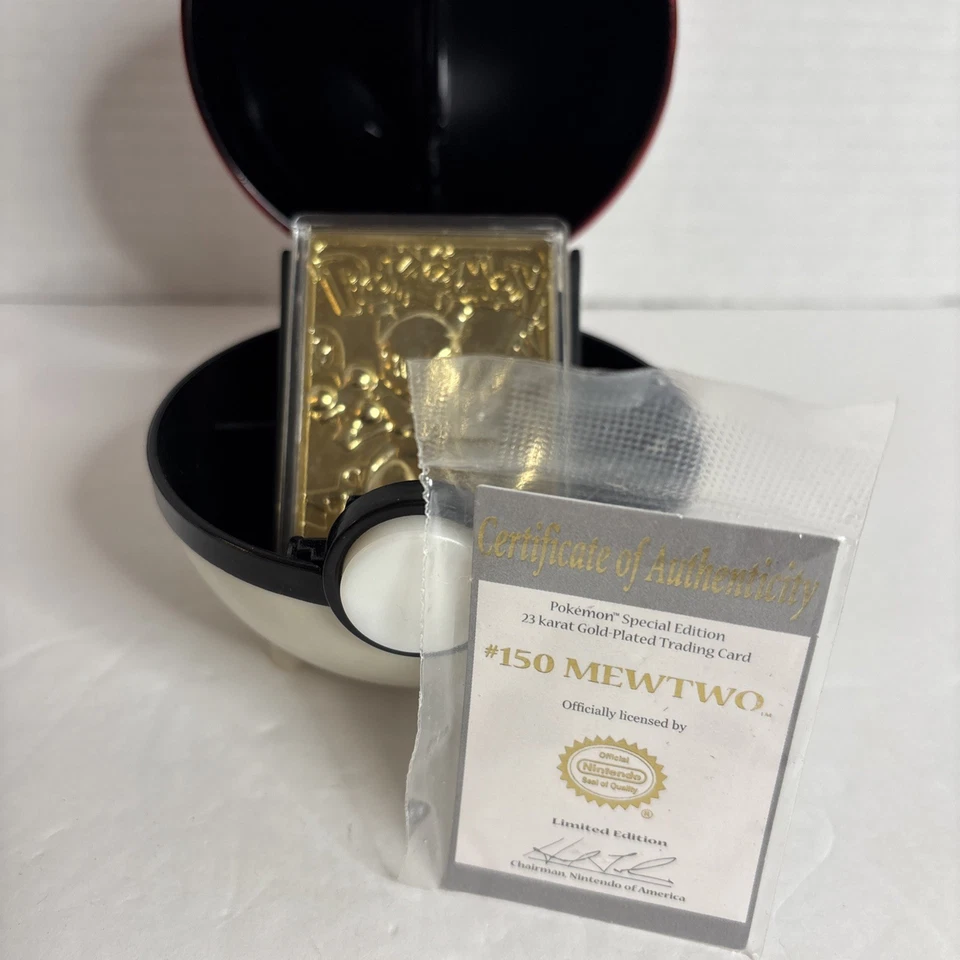 Tarjeta Pokémon Burger King 1999 edición limitada chapada en oro de 23 quilates Mewtwo sin caja Foto 2 de 4