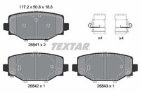 Textar 2684101 Bremsbelagsatz, Scheibenbremse FüR Jeep