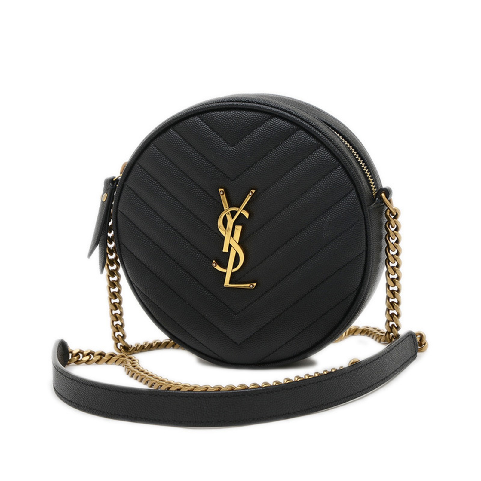 Borsa a tracolla Saint Laurent catena vinile nero oro ferramenta 610436 GZl18lnf
