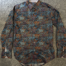 ROBERT GRAHAM MEN'S SMALL CLASSIC FIT LONG SLV DRESS SHIRT MULTI CLR EXCELLENT