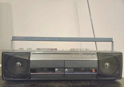 Vintage Sony CFS-W301 “Sound Rider” Dual Cassette Boombox AM/FM Stereo – 1980s