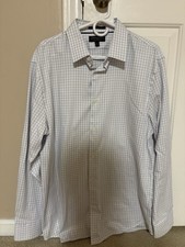 Banana Republic Men's L Long Sleeve Button Down Blue/White Dress Shirt Great 