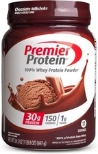 Premier Protein Powder Chocolate Milkshake 30g Whey Protein 24.5oz 17 Servings
