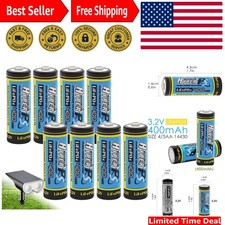 8-Pack 3.2V LiFePo4 400mAh Rechargeable Batteries - Compact Power Solution