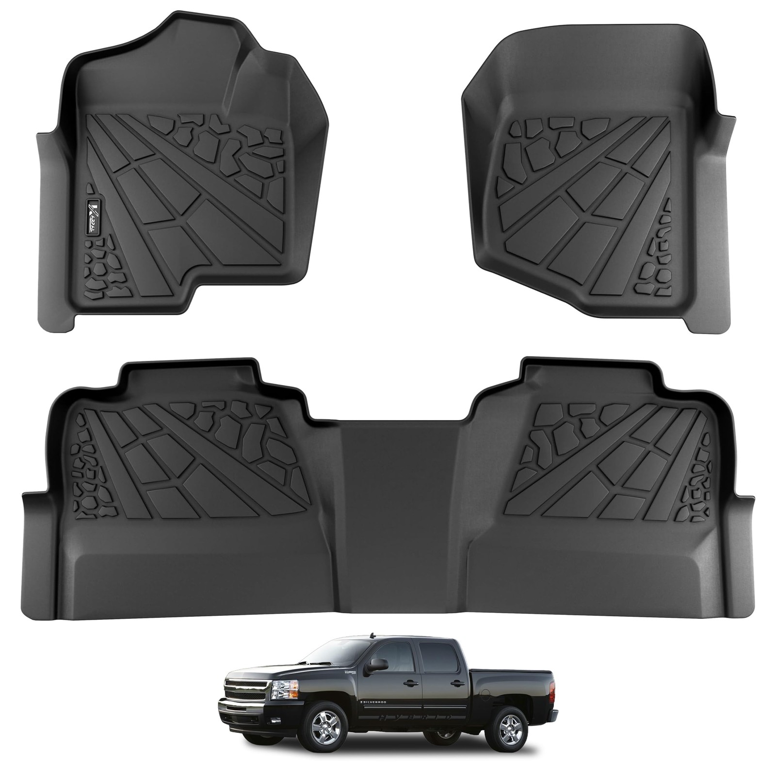 Floor Mats for 2007-2013 Chevy Silverado & GMC Sierra 1500 Crew Cab