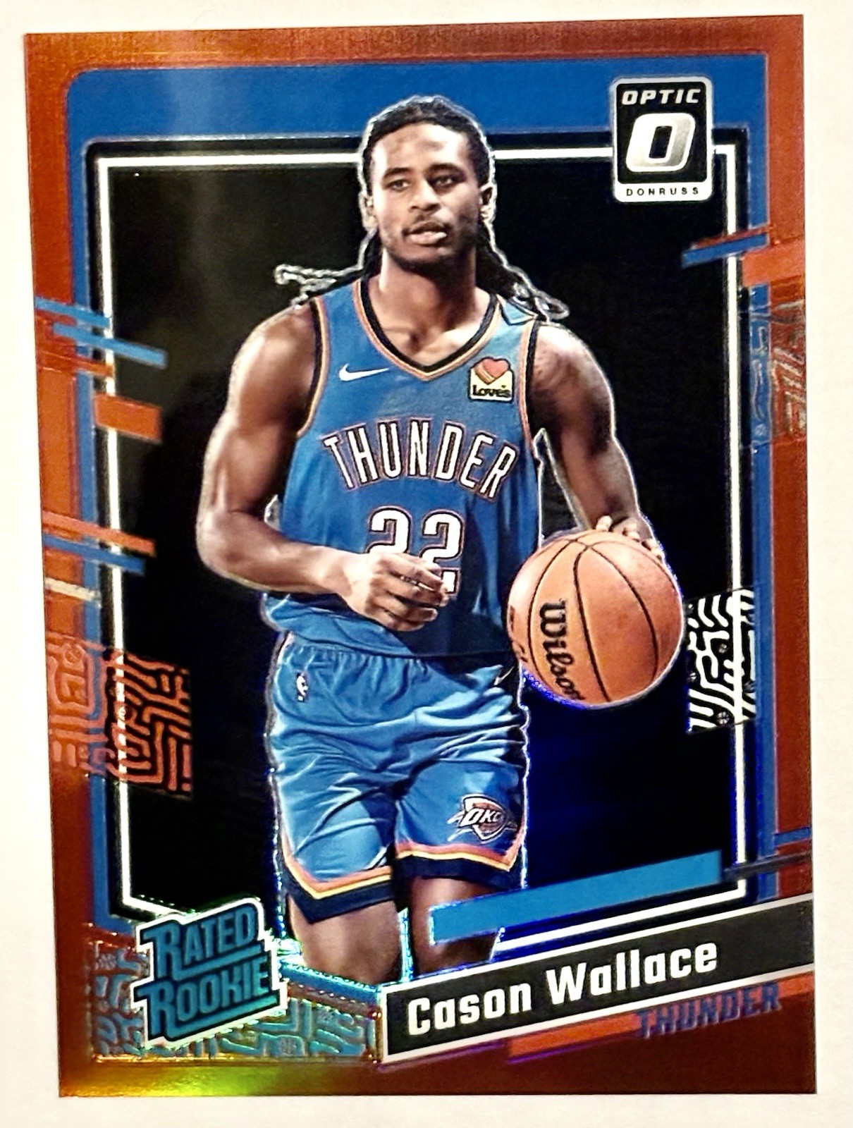 Cason Wallace 2023-24 Panini Donruss Optic Rated Rookie Red Prizm /99 #218