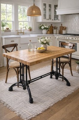 Cast Iron Industrial Table Legs   Powder Coated   Heavy-Duty Base