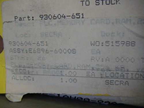 Siemens 6ES7952-1AH00-0AA0 Simatic S7 RAM Memory Card Module 256 KB - Picture 3 of 3