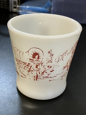 Vintage Original DAVY CROCKETT Fire King Oven Ware Flare Mug