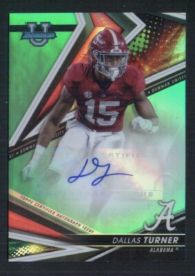 2022 Bowman's Best University Dallas Turner auto green refractor #d/99