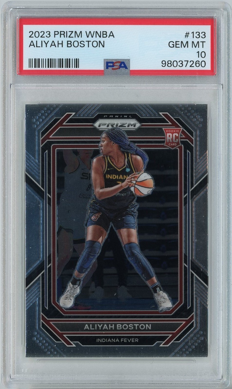 2023 Panini Prizm WNBA 133 Aliyah Boston RC PSA 10 Gem Mint POP 115 view 3