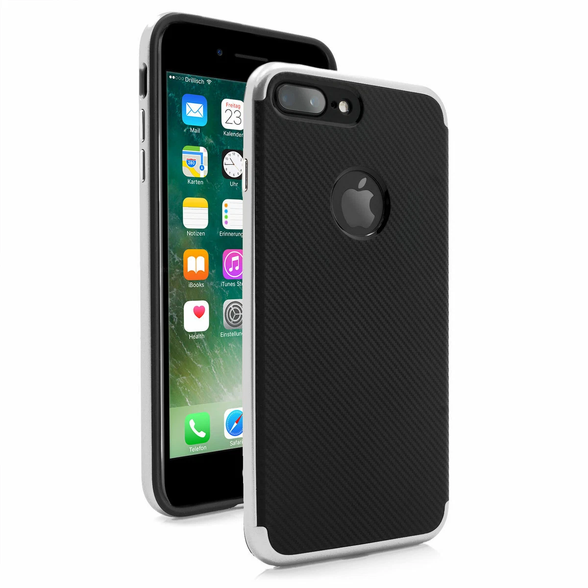 Cover Iphone 7 / 8 in pelle di Coccodrillo Nera - Andrea Morante