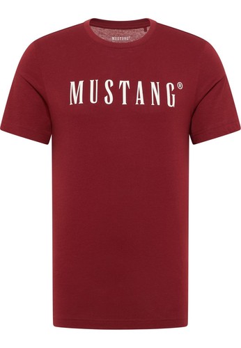 Mustang Camiseta Hombre Austin - Regular Fit S-3XL Blanco Negro Gün Beige Rojo - Imagen 7 de 9