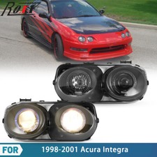 1998-2001 Headlights For Acura Integra Halo Projector Headlamps Pair Black Clear 1998-2001 Headlights For Acura Integra Halo Projector Headlamps Pair Black Clear