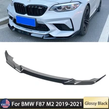 For 2019-2021 BMW M2 F87 CS Gloss Black Front Bumper Lip Spoiler Splitter