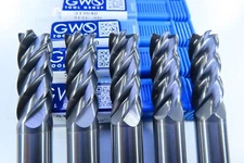 LOT ( 5 PCS ) NEW 1/2" GWS 311640 SOLID CARBIDE END MILLS MILLING MACHINIST TOOL