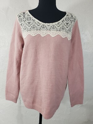 LOFT Outlet Women's Sz LP Rose White Lace Accent Romantic Soft
