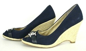michael kors navy blue wedges