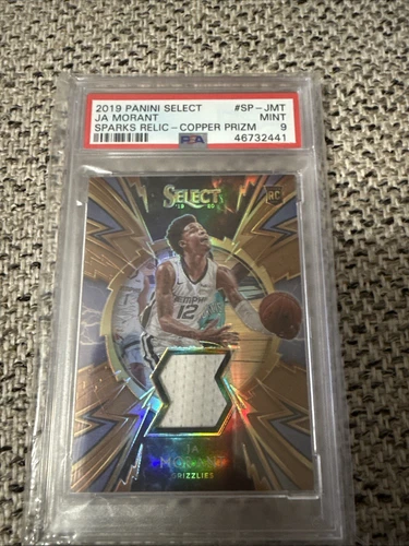 2019 Select Sparks Relic Copper Prizm /49 Ja Morant SP PSA 9 Rookie Relic