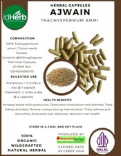  idHerb 100-500 Herbal CAPSULES Ajwain Trachyspermum ammi Organic WildCrafted