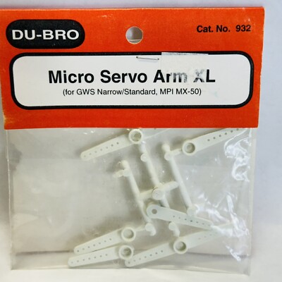 Dubro Micro Servo Arms XL Cat. No. 932 White for GWS Narrow/Standard MPI MX-50