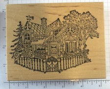 PSX Victorian Cottage K1097 wood mount rubber stamp