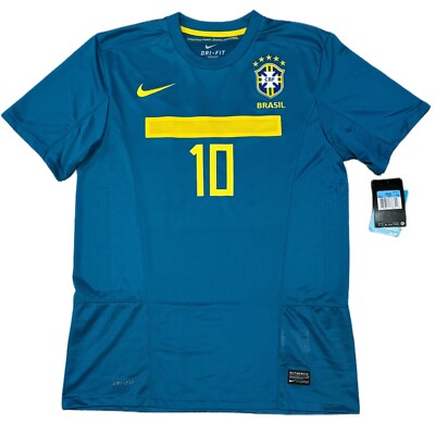 2011/12 Brazil Away Jersey #10 Ronaldinho Medium NIKE Soccer