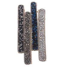 4 Rhinestone Crystal Long Slim Beak Duckbill Alligator Clip Pin Hair 