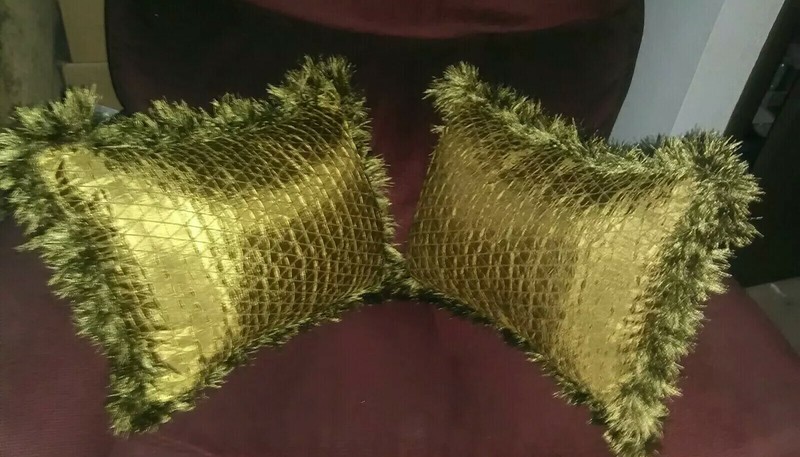 (2) Decorative Green Accent Pillows * Newport Brand * Excellent Condition!