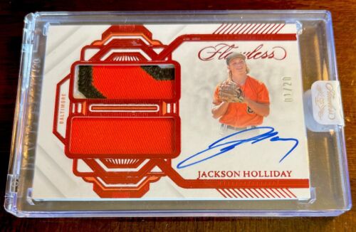 JACKSON HOLLIDAY 2023 FLAWLESS RPA DUAL PATCH 3 COLOR AUTO Ruby #1/20 Orioles - Picture 1 of 2
