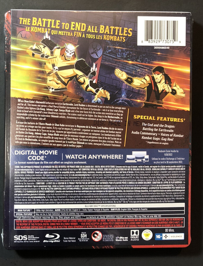 Mortal Kombat Legends Battle of the Realms STEELBOOK Edition