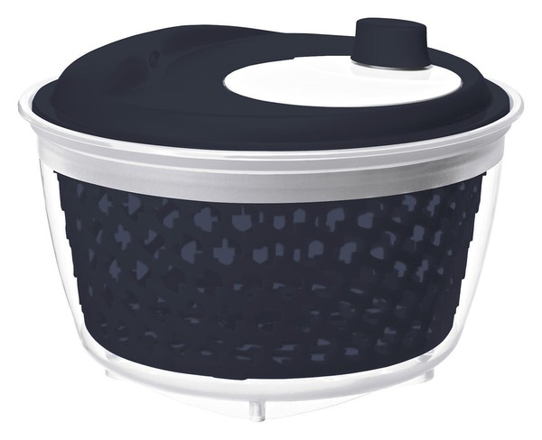 Rotho Fresh Salatschleuder Mit Siebeinsatz Kurbel Kunststoff Dunkelblau Ø25Cm 4L-image