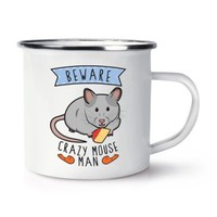 Beware VerrüCkte Maus Mann Retro Emaille Becher Tasse - Lustiger Witz