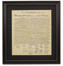 Framed United States Declaration of Independence. Standard Size.