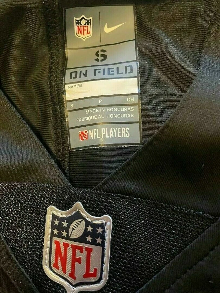 #7 Colin Kaepernick 旧金山 49 人队黑色/红色男式足球球衣 S = 真品 — 第 3/4 张图片