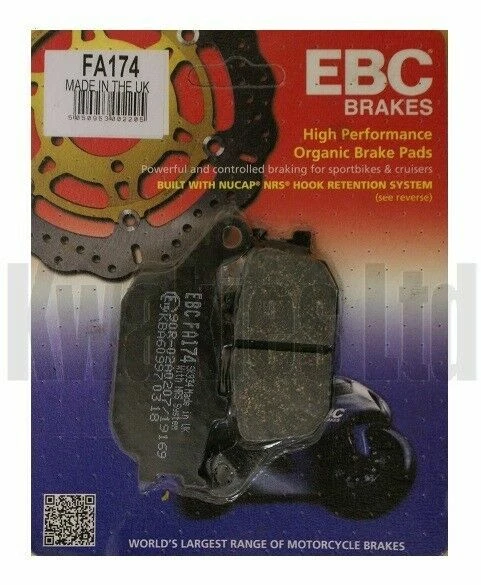 EBC Organic Replacement Motorcycle Brake Pads - FA174